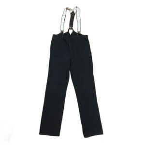 Frontier Classics Pants Mens 44 Black w/ Suspenders Buckle Back